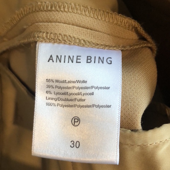 Anine Bing Ophelia Trousers Beige size 30 BNWT - Picture 9 of 13